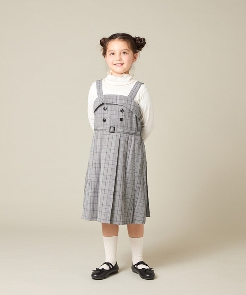 a.v.v（アーヴェヴェ）の「[130-160]配色プチハイリブニット（ニット/セーター・キッズ・ブラック/アイボリー・130/150/160/140）」の8枚目の写真