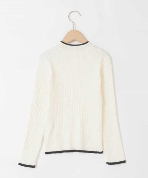 a.v.v（アーヴェヴェ）の「[130-160]配色プチハイリブニット（ニット/セーター・キッズ・ブラック/アイボリー・130/150/160/140）」の11枚目の写真