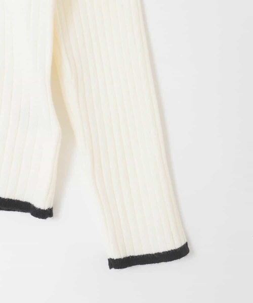 a.v.v（アーヴェヴェ）の「[130-160]配色プチハイリブニット（ニット/セーター・キッズ・ブラック/アイボリー・130/150/160/140）」の13枚目の写真