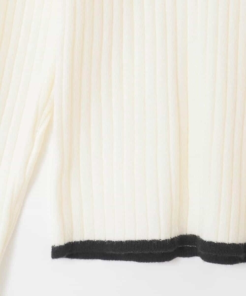 a.v.v（アーヴェヴェ）の「[130-160]配色プチハイリブニット（ニット/セーター・キッズ・ブラック/アイボリー・130/150/160/140）」の14枚目の写真