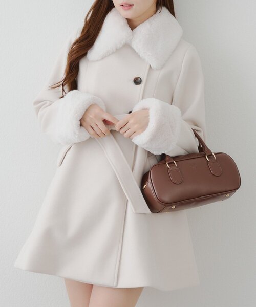 数回着用のみ極美品♡洗えるストレッチフレアコート 40 SHIPS any トレンチコート コート any: 「洗濯機可能」フレア ミディ