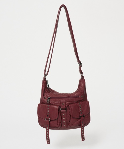 DTYYPE（ドタイプ）の「アウトポケットスタッズショルダーバッグ（ショルダーバッグ・レディース・ブラック/ホワイト/レッド・FREE）」の6枚目の写真