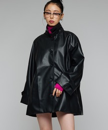 Narcissus（ナルシス）の「フェイクレザーハーフジャケット/モード/スタンドネック（テーラードジャケット）」