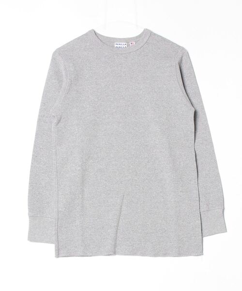 WALLA WALLA SPORT(ワラワラスポーツ)の「WALLA WALLA SPORT【ワラワラスポーツ】- US MADE THERMAL CREW / ユーエス メイド サーマル クルー(Tシャツ/カットソー・メンズ・ヘザーグレー/ホワイト・X-LARGE/LARGE/MEDIUM/SMALL)」の1枚目の写真