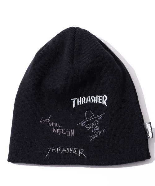 THRASHER(スラッシャー)の「【THRASHER/スラッシャー】アートワークデザイン リブニットワッチ(ニットキャップ/ビーニー・メンズ・グレー/ブラック系その他/ブラック・FREE)」の2枚目の写真