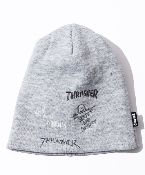 THRASHER(スラッシャー)の「【THRASHER/スラッシャー】アートワークデザイン リブニットワッチ(ニットキャップ/ビーニー・メンズ・グレー/ブラック系その他/ブラック・FREE)」の3枚目の写真