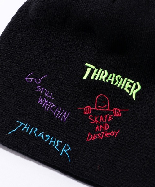 THRASHER(スラッシャー)の「【THRASHER/スラッシャー】アートワークデザイン リブニットワッチ(ニットキャップ/ビーニー・メンズ・グレー/ブラック系その他/ブラック・FREE)」の8枚目の写真