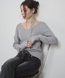 ENVYM | 前後2WAY チョーカー ハイゲージ ニットトップス(ニット/セーター)
