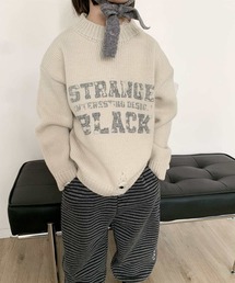 aimoha（アイモハ）の「【aimoha-KIDS-】キッズ　ダメージロゴニットセーター (AW)（ニット/セーター）」