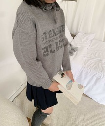 aimoha（アイモハ）の「【aimoha-KIDS-】キッズ　ダメージロゴニットセーター (AW)（ニット/セーター）」