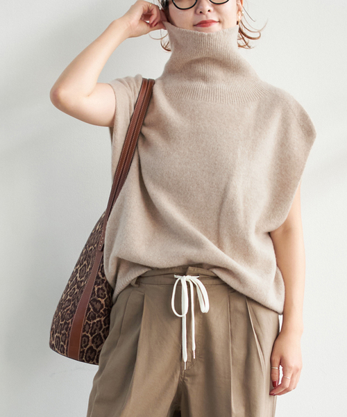 未使用‼️人気完売商品‼️spick&spanオフタートルニットベスト　ベージュ WEB限定 / 追加2》オフタートルニットベスト（ベスト）｜Spick & Span