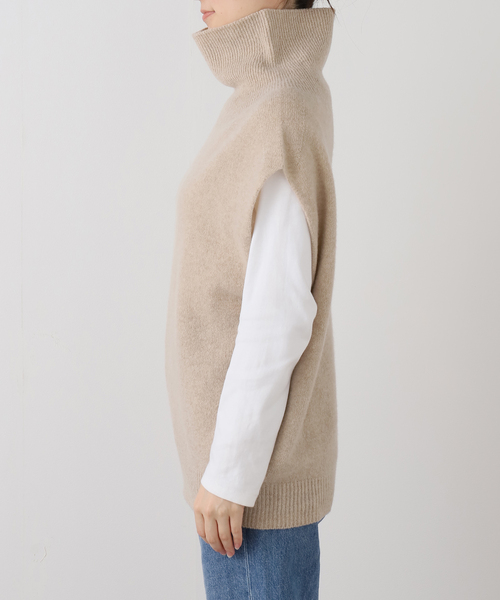 未使用‼️人気完売商品‼️spick&spanオフタートルニットベスト　ベージュ WEB限定 / 追加2》オフタートルニットベスト（ベスト）｜Spick & Span