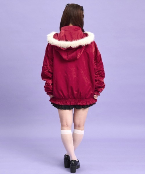 Secret Honey（シークレットハニー）の「レースアップブルゾン（ブルゾン・レディース・ブラック/オフホワイト/レッド・MEDIUM）」の7枚目の写真