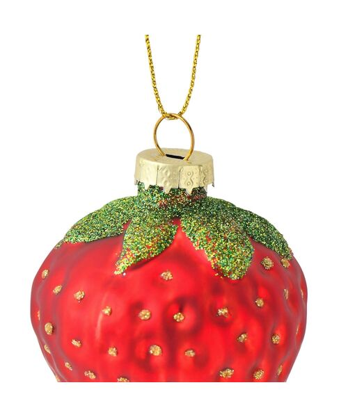 セール】ガラスオーナメント ストロベリー レッド（インテリア雑貨