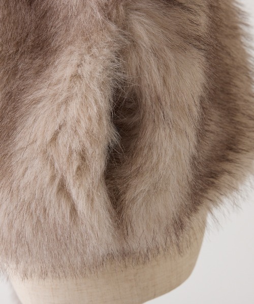 one after another NICE CLAUP（ワンアフターアナザーナイスクラップ）の「フェイクファーショートコート（ブルゾン・レディース・オフホワイト/ベージュ/ピンク/ブラウン・FREE）」の11枚目の写真