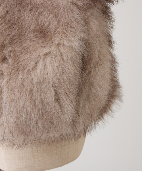 one after another NICE CLAUP（ワンアフターアナザーナイスクラップ）の「フェイクファーショートコート（ブルゾン・レディース・オフホワイト/ベージュ/ピンク/ブラウン・FREE）」の13枚目の写真