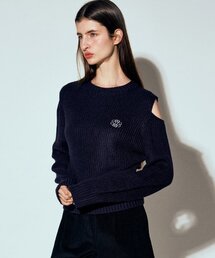 SHOULDER CUT OUT KNIT_NAVY