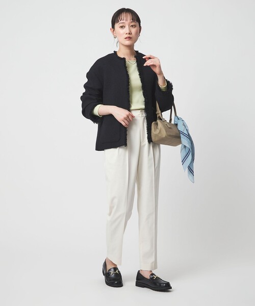 green label relaxing（グリーンレーベルリラクシング）の「［size SHORTあり］ミックス ツイードライク ポケット ノーカラー ジャケット（ノーカラージャケット・レディース・ネイビー/コバルトブルー・38/36/SHORT）」の17枚目の写真