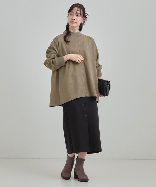 SHOO・LA・RUE(シューラルー)の「【S-LL】滑らかタッチが癖になる Aラインスエード調トップス(Tシャツ/カットソー・レディース・ブラウン系その他/サックスブルー/ホワイト・01/04/02/03)」の18枚目の写真