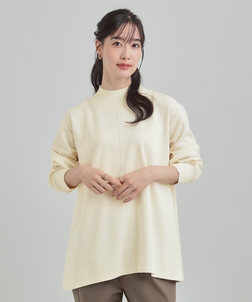 SHOO・LA・RUE(シューラルー)の「【S-LL】滑らかタッチが癖になる Aラインスエード調トップス(Tシャツ/カットソー・レディース・ブラウン系その他/サックスブルー/ホワイト・01/04/02/03)」の13枚目の写真
