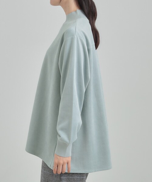 SHOO・LA・RUE(シューラルー)の「【S-LL】滑らかタッチが癖になる Aラインスエード調トップス(Tシャツ/カットソー・レディース・ブラウン系その他/サックスブルー/ホワイト・01/04/02/03)」の15枚目の写真