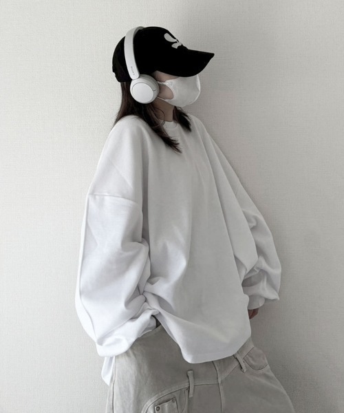 YACA(ヤーカ)の「Loose Sleeve Logo Tee/ルーズスリーブロゴT【unisex item】(Tシャツ/カットソー・レディース・ホワイト/ブラック・FREE)」の10枚目の写真