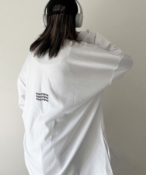 YACA(ヤーカ)の「Loose Sleeve Logo Tee/ルーズスリーブロゴT【unisex item】(Tシャツ/カットソー・レディース・ホワイト/ブラック・FREE)」の11枚目の写真