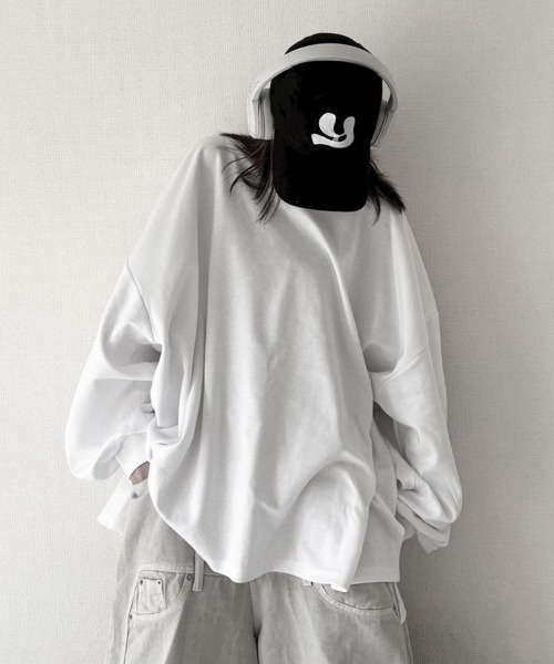 YACA(ヤーカ)の「Loose Sleeve Logo Tee/ルーズスリーブロゴT【unisex item】(Tシャツ/カットソー・レディース・ホワイト/ブラック・FREE)」の12枚目の写真