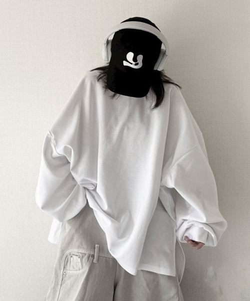 YACA(ヤーカ)の「Loose Sleeve Logo Tee/ルーズスリーブロゴT【unisex item】(Tシャツ/カットソー・レディース・ホワイト/ブラック・FREE)」の13枚目の写真