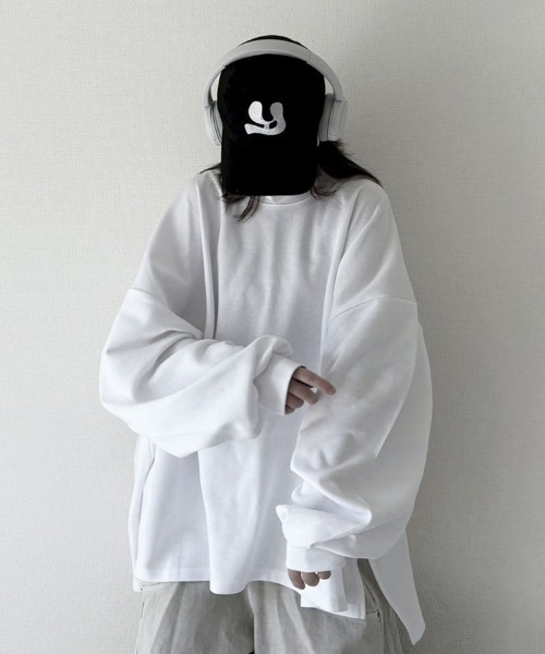 YACA(ヤーカ)の「Loose Sleeve Logo Tee/ルーズスリーブロゴT【unisex item】(Tシャツ/カットソー・レディース・ホワイト/ブラック・FREE)」の14枚目の写真