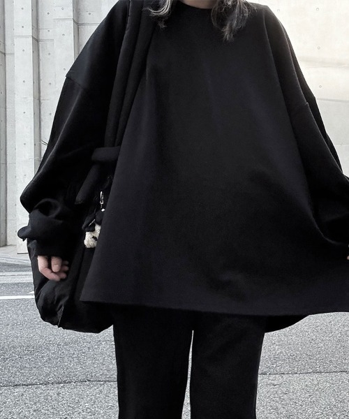 YACA(ヤーカ)の「Loose Sleeve Logo Tee/ルーズスリーブロゴT【unisex item】(Tシャツ/カットソー・レディース・ホワイト/ブラック・FREE)」の8枚目の写真