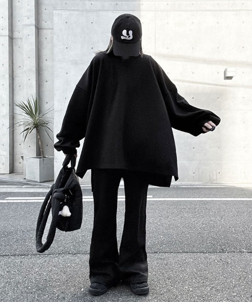 YACA(ヤーカ)の「Loose Sleeve Logo Tee/ルーズスリーブロゴT【unisex item】(Tシャツ/カットソー・レディース・ホワイト/ブラック・FREE)」の6枚目の写真