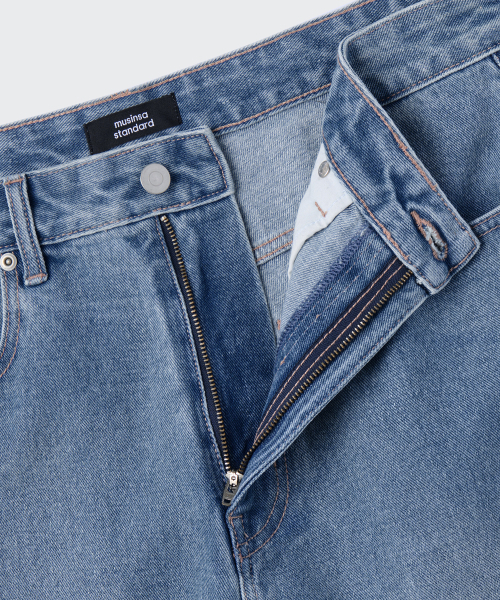 MUSINSA STANDARD（ムシンサスタンダード）の「コーティッドルーズバギーデニムパンツ[ライトインディゴ]（デニムパンツ・メンズ・その他・36/34/32/30/31/33/26/27/28/29）」の3枚目の写真