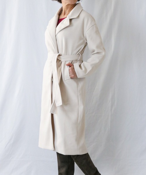 a lot of love(ア ロット オブ ラブ)の「ベルト付き フェミニンチェスターコート(チェスターコート・レディース・キャメル/アイボリー/ブラック・FREE)」の12枚目の写真