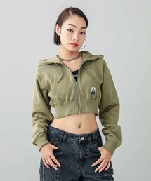 ブランド古着】X-girl｜エックスガールのパーカー（グリーン・カーキ