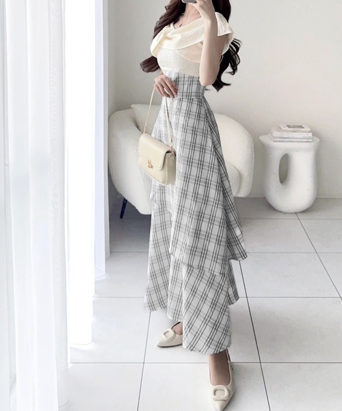 mily bilet（ミウィビレット）の「【mily bilet】ツイスト襟で小顔見え。カシュクールドッキングワンピース (ロング丈)（ワンピース・レディース・アイボリー系2/アイボリー系1・X-LARGE/SMALL/MEDIUM/LARGE）」の15枚目の写真