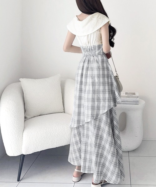 mily bilet（ミウィビレット）の「【mily bilet】ツイスト襟で小顔見え。カシュクールドッキングワンピース (ロング丈)（ワンピース・レディース・アイボリー系2/アイボリー系1・X-LARGE/SMALL/MEDIUM/LARGE）」の18枚目の写真