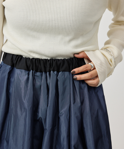 VERMEIL par iena（ヴェルメイユパーイエナ）の「《一部店舗限定》silk cotton ギャザーフレアースカート（スカート・レディース・ブラウン/チャコールグレー・FREE）」の6枚目の写真