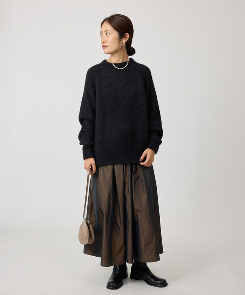 VERMEIL par iena（ヴェルメイユパーイエナ）の「《一部店舗限定》silk cotton ギャザーフレアースカート（スカート・レディース・ブラウン/チャコールグレー・FREE）」の16枚目の写真