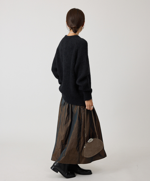 VERMEIL par iena（ヴェルメイユパーイエナ）の「《一部店舗限定》silk cotton ギャザーフレアースカート（スカート・レディース・ブラウン/チャコールグレー・FREE）」の17枚目の写真