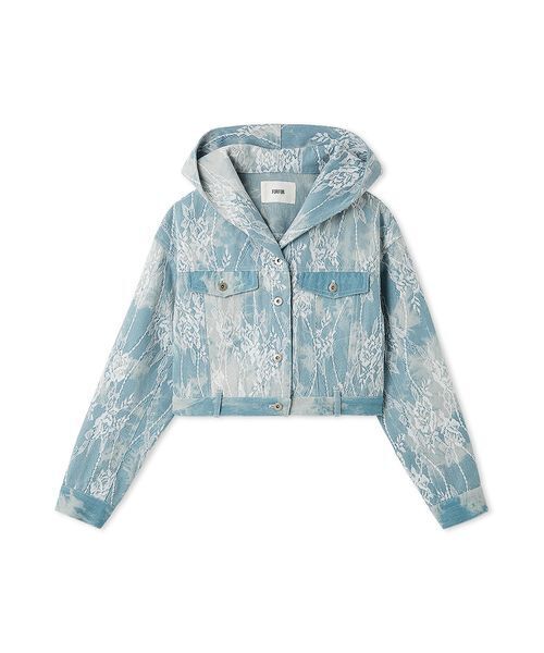 FURFUR（ファーファー）の「マルチマテリアルフードブルゾン（ブルゾン・レディース・ブラウン/サックスブルー/ブラック・F）」の3枚目の写真