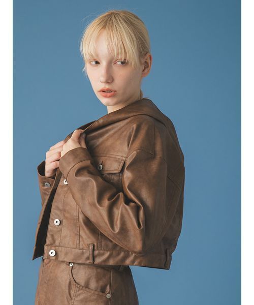 FURFUR（ファーファー）の「マルチマテリアルフードブルゾン（ブルゾン・レディース・ブラウン/サックスブルー/ブラック・F）」の9枚目の写真