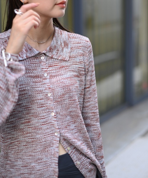 Marient（マリエント）の「ミックスポロニットCD（ニット/セーター・レディース・ブラック/ブラウン・FREE）」の3枚目の写真