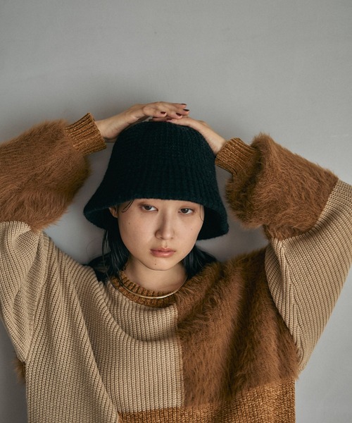 LEPSIM（レプシィム）の「サーモニットハット　604769（ハット・レディース・ブラック/アイボリー・ONE SIZE）」の20枚目の写真