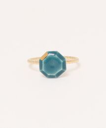 irodori/小さなjewel cut の指輪（ 深緑）11号