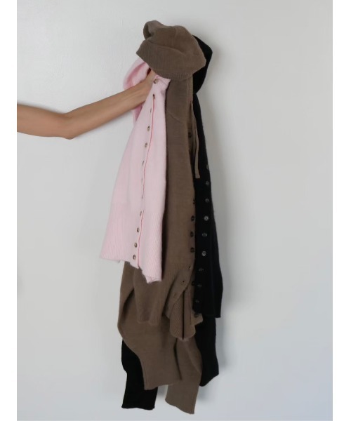 TRUNC（トランクエイティーエイト）の「Button Hoodie Knit（ニット/セーター・レディース・モカ/ピンク/ブラック・FREE）」の18枚目の写真