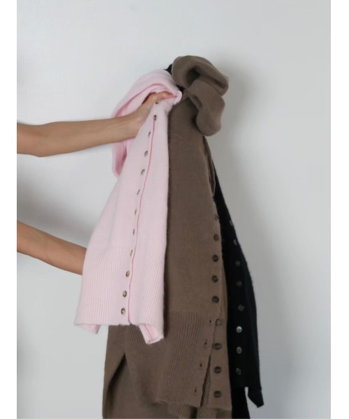 TRUNC（トランクエイティーエイト）の「Button Hoodie Knit（ニット/セーター・レディース・モカ/ピンク/ブラック・FREE）」の19枚目の写真