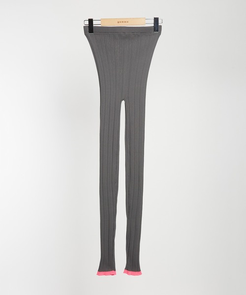 gomme（ゴム）の「リブレギンス（レギンス/スパッツ・レディース・ブラック×ブルー/グレー/ブルー/ブラック×イエロー・FREE）」の4枚目の写真