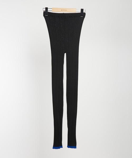 gomme（ゴム）の「リブレギンス（レギンス/スパッツ・レディース・ブラック×ブルー/グレー/ブルー/ブラック×イエロー・FREE）」の2枚目の写真