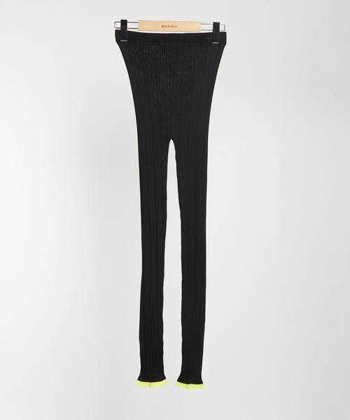 gomme（ゴム）の「リブレギンス（レギンス/スパッツ・レディース・ブラック×ブルー/グレー/ブルー/ブラック×イエロー・FREE）」の3枚目の写真